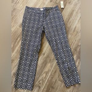 NWT Laundry Blue & White printed Pants -Size 8
